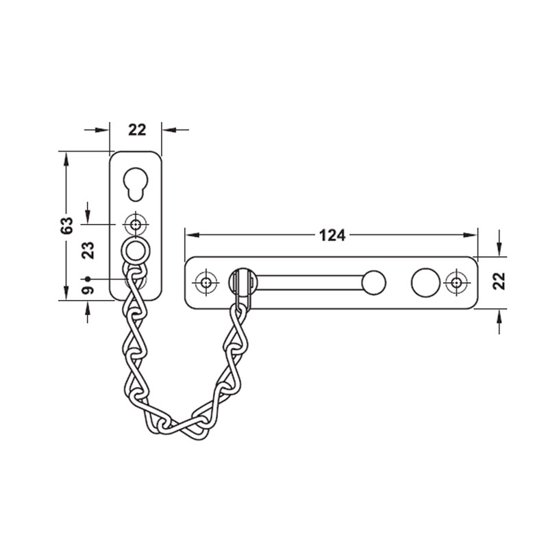 Kích thước Chốt xích hafele DIY 489.71.561