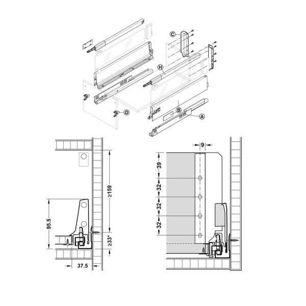 RAY HỘP BLUM TANDEMBOX X2 ANTARO