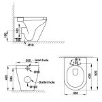 thước Bồn cầu đặt sàn Hafele Seine 588.82.411