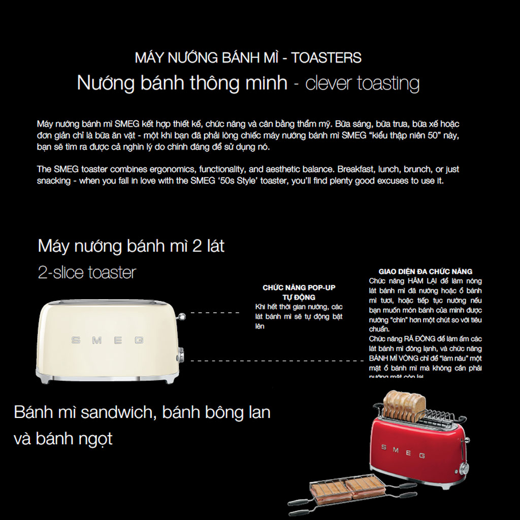 Máy nướng bánh my Smeg TSF01