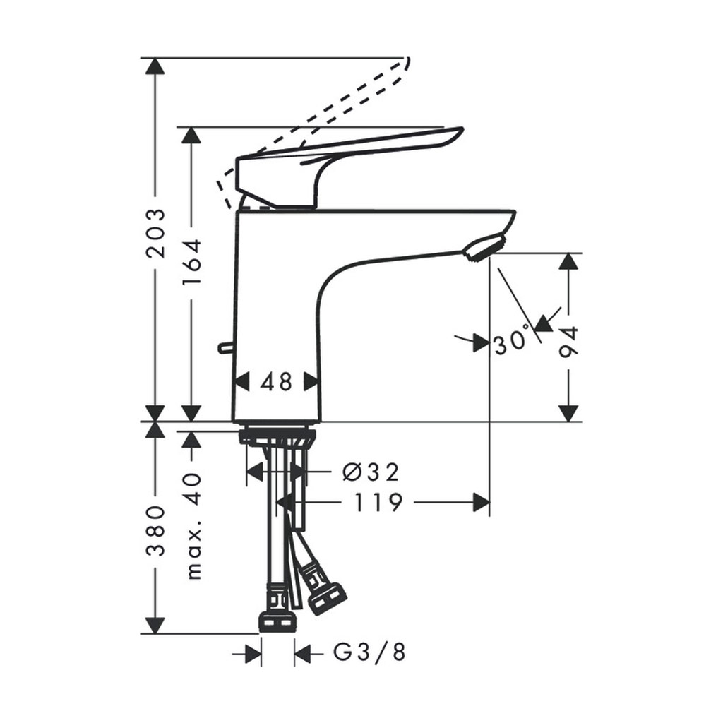 k%C3%ADch thuoc voi lavabo Hansgrohe Focus E 589.52.428