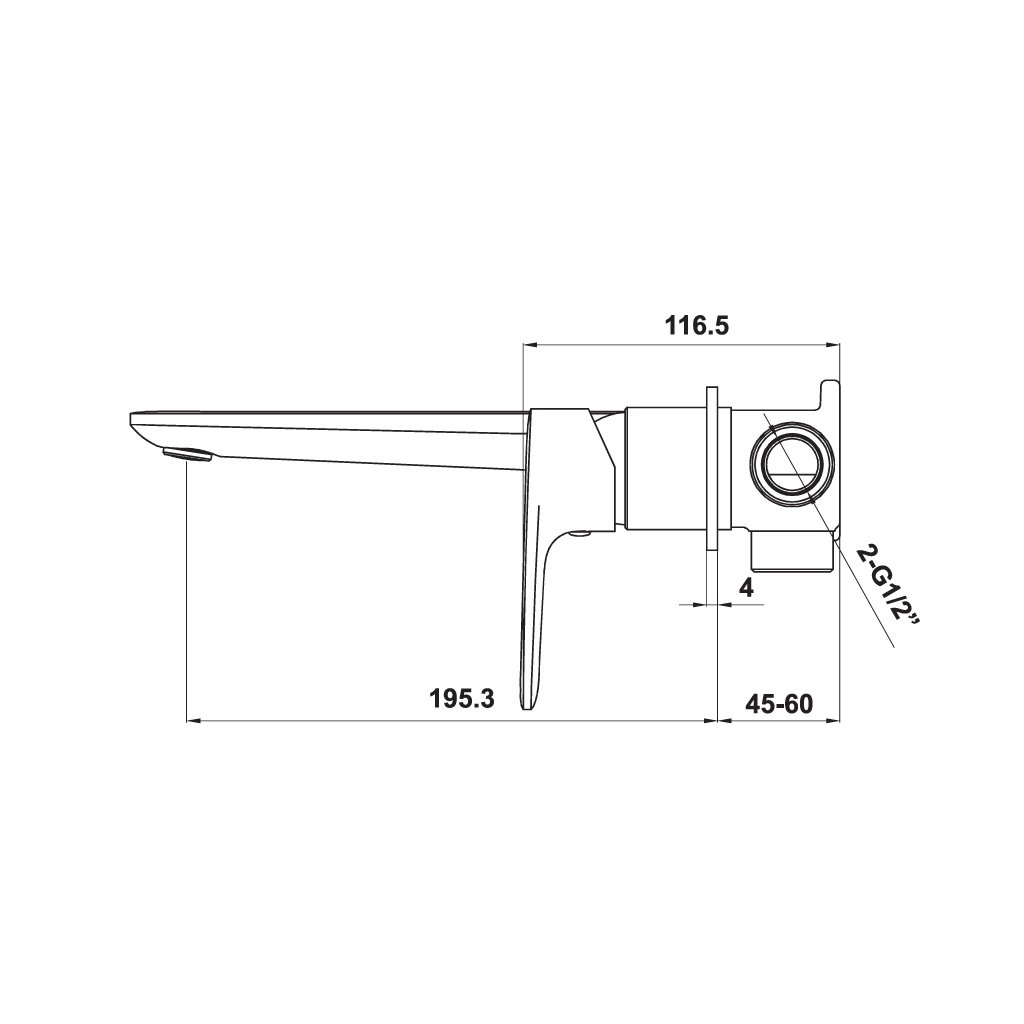 Bộ trộn âm Hafele Kobe 250 màu đen 589.15.034