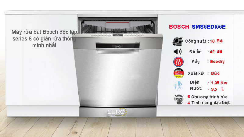 Máy rửa bát Bosch series 6 SMS6EDI06E