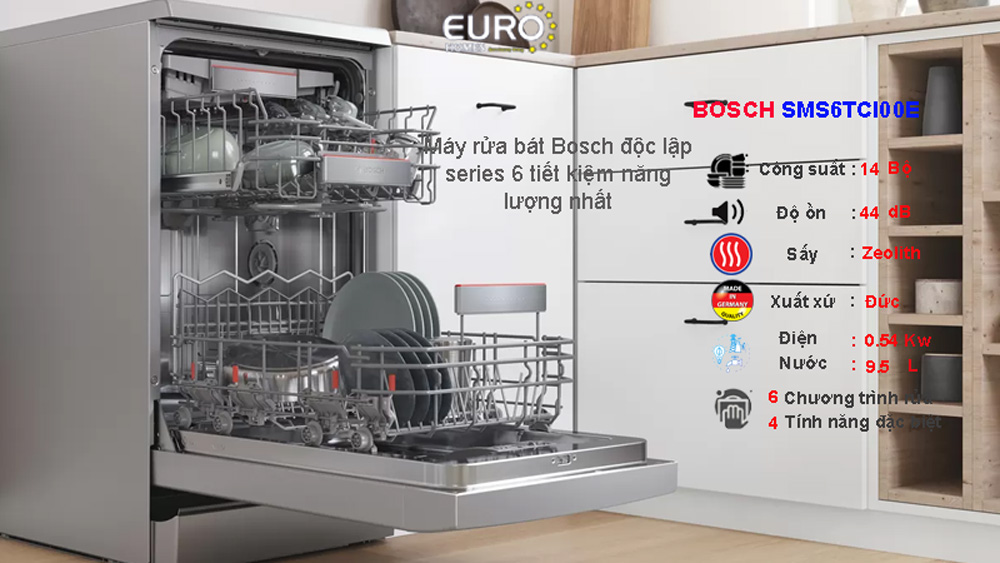 Máy rửa bát Bosch series 6 SMS6TCI00E