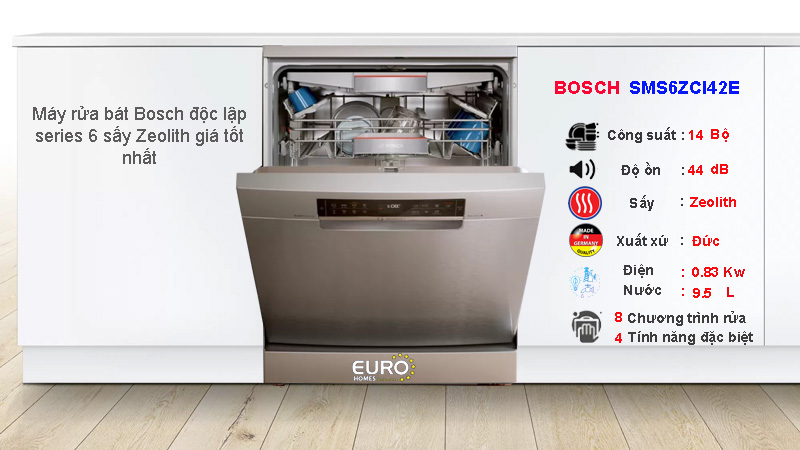 Máy rửa bát Bosch series 6 SMS6ZCI42E