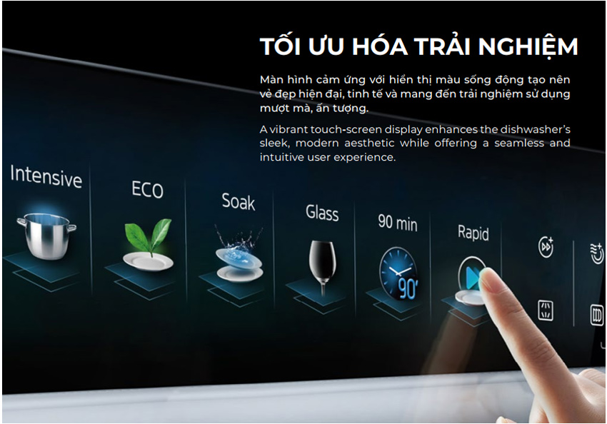 Máy rửa bát hafele màn hình TFT