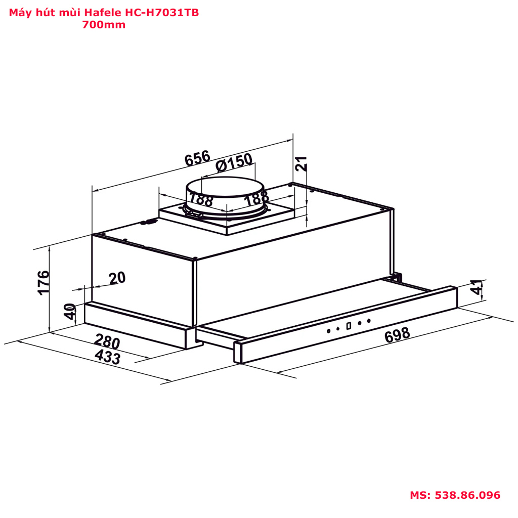 MÁY HÚT MÙI HAFELE HC-H7031TB 533.86.096