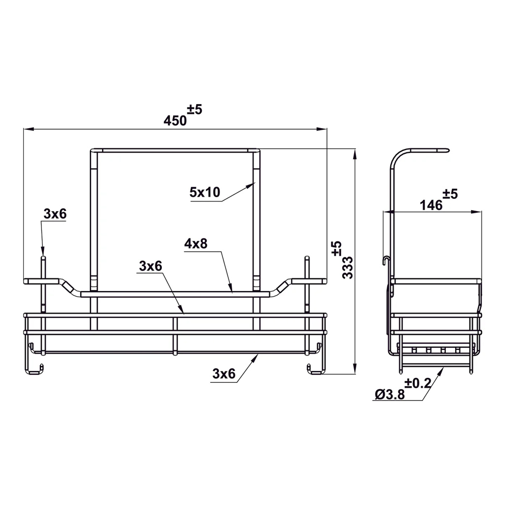 Rổ đựng dụng cụ vệ sinh Hafele Ovan inox 595.04.096